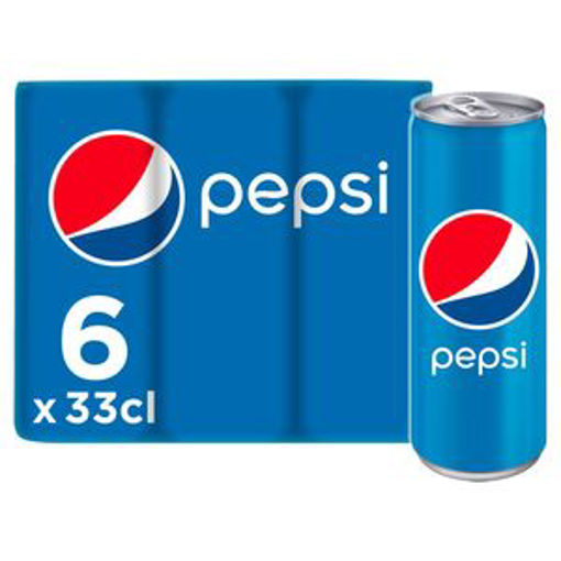 Afbeeldingen van PEPSI COLA REGULAR BLIK 6X33CL SLEEK